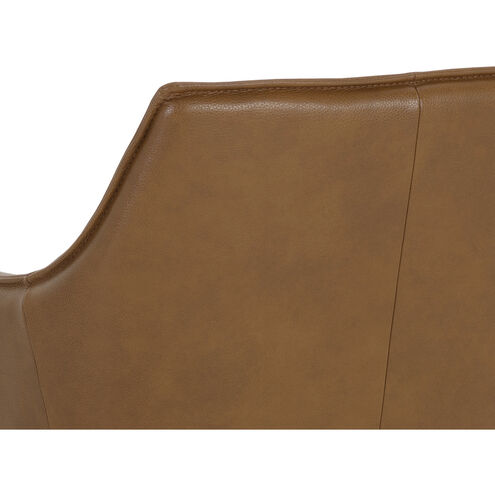 Crosby Missouri Cognac Leather Swivel Lounge Chair, Swivel